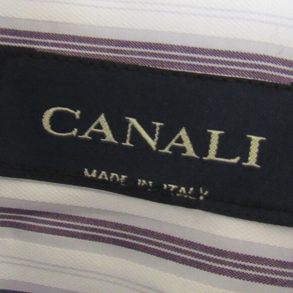Canali Dress Shirt Men's Size 46|18 Long Sleeve Button-Up Made In Italy - Picture 2 of 7